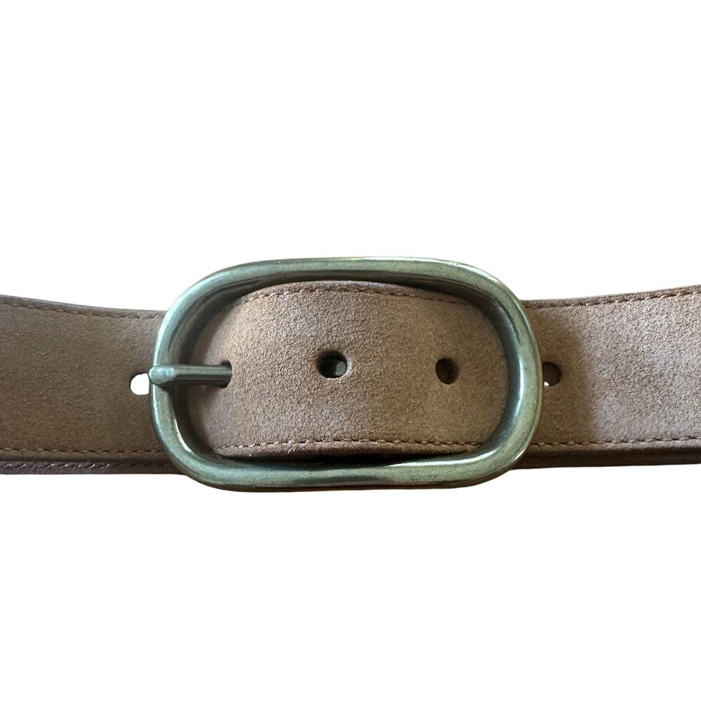 Gap Suede Leather Belt Solid Brass Oval Buckle Womens Size 30 Western Boho